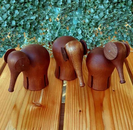 Elefanter, teaktræ